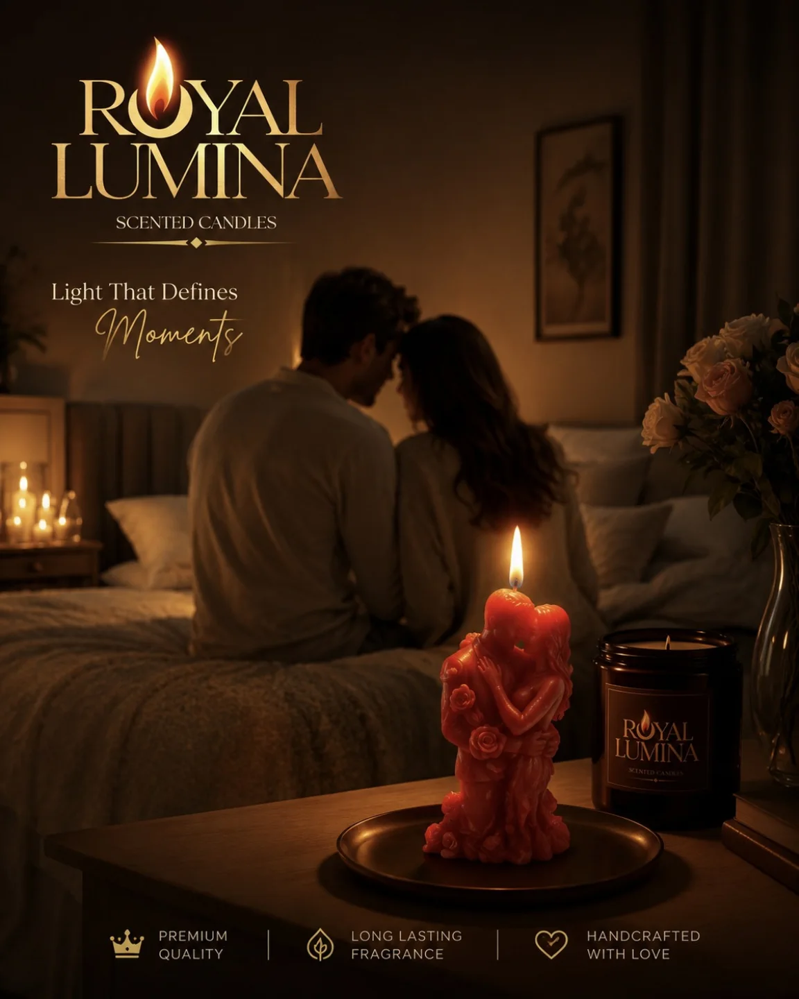 Rose Couple Candle